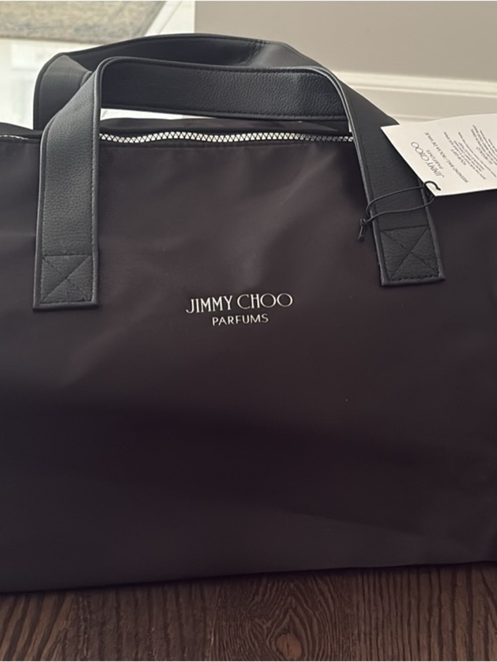 Jimmy Choo Parfums Black Nylon Travel Toiletry Bag
